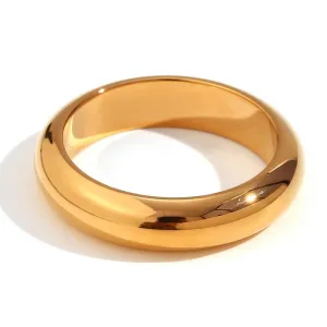 Elegant Gold and Silver Wedding Band – Classic Stainless Steel Women's Ring