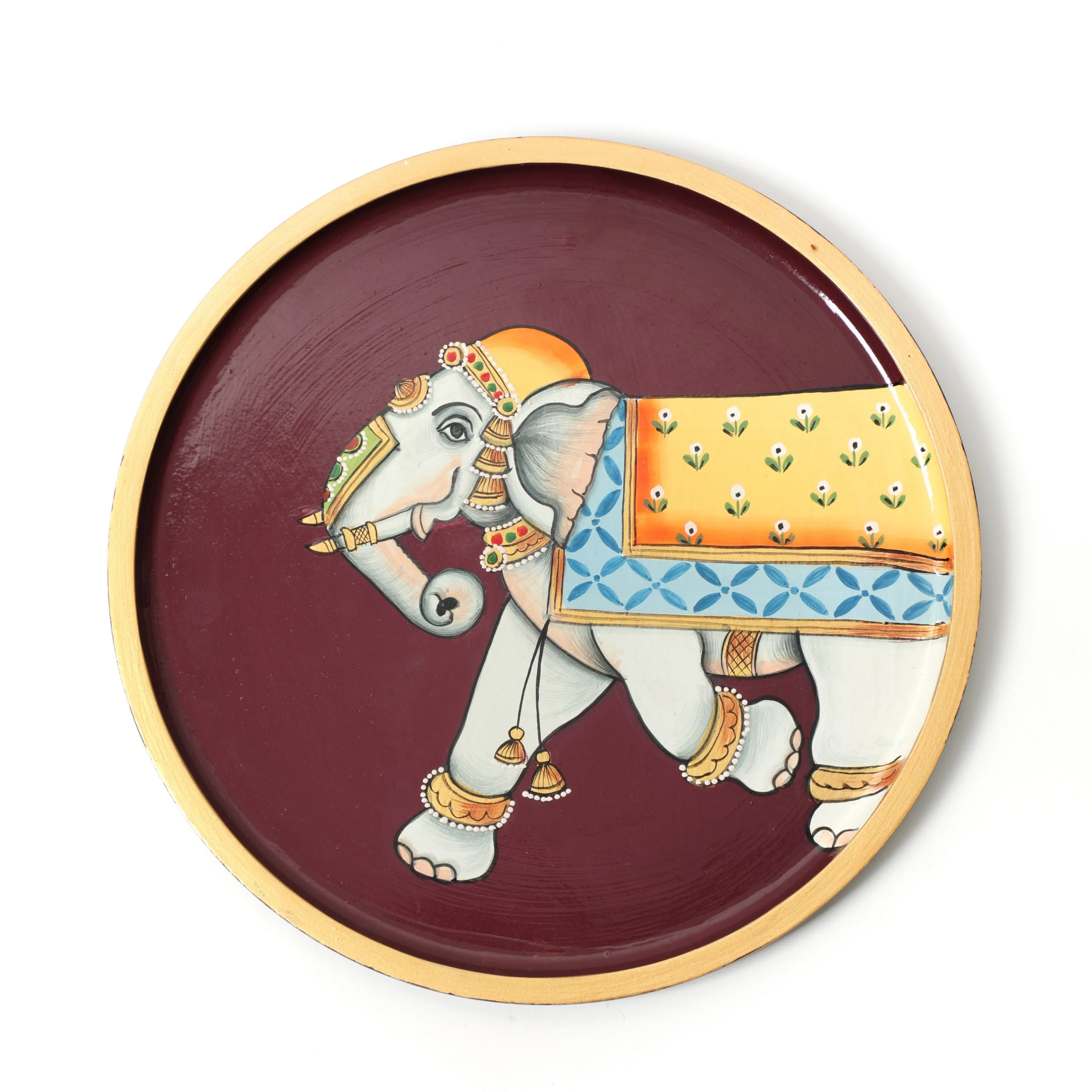 Elephant Hand-painted Wall Plate