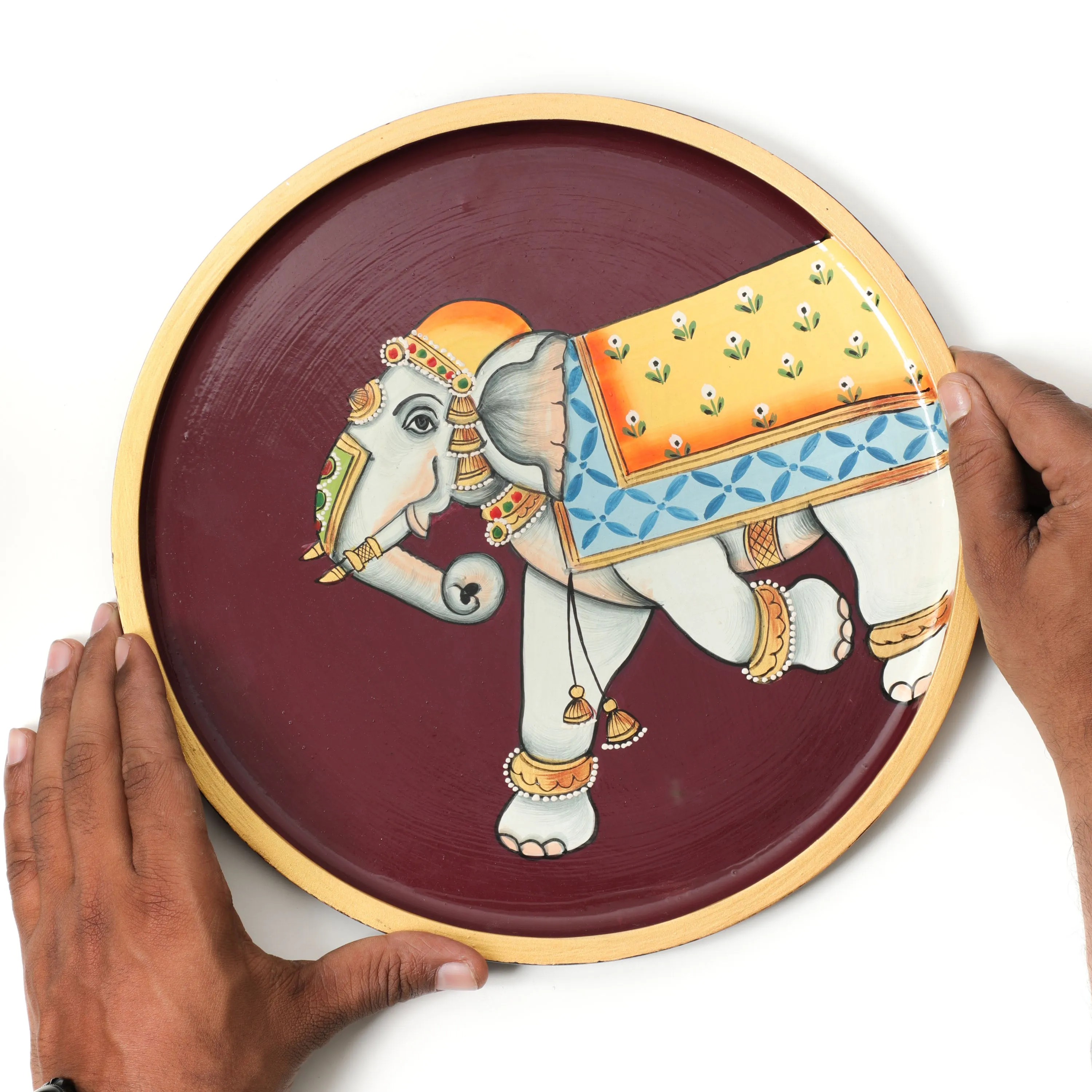 Elephant Hand-painted Wall Plate