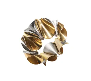 Enigma Napkin Ring in Gold & Silver Set of 4 by Kim Seybert