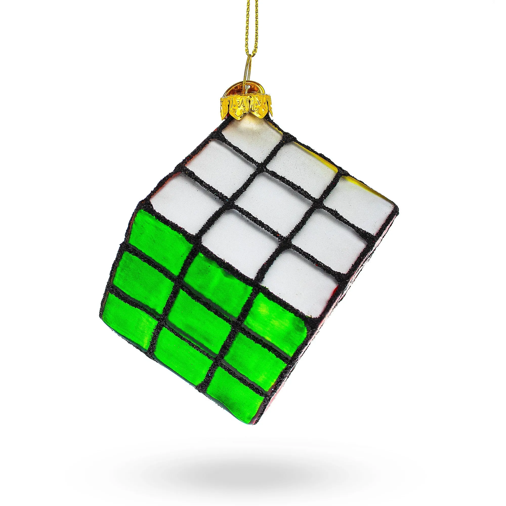 Enigmatic Magic Cube - Blown Glass Christmas Ornament