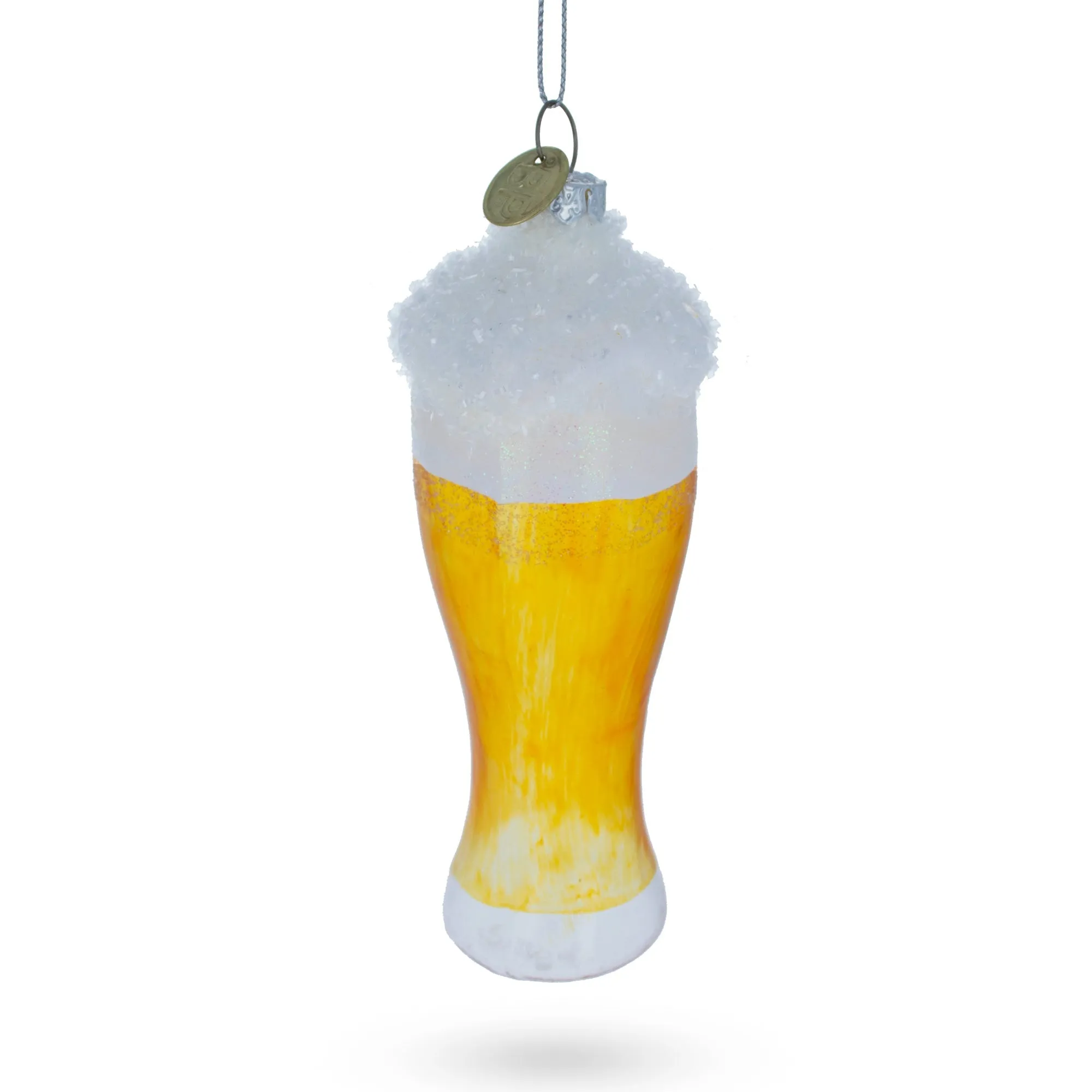 Frothy Pint Of Ale - Blown Glass Christmas Ornament