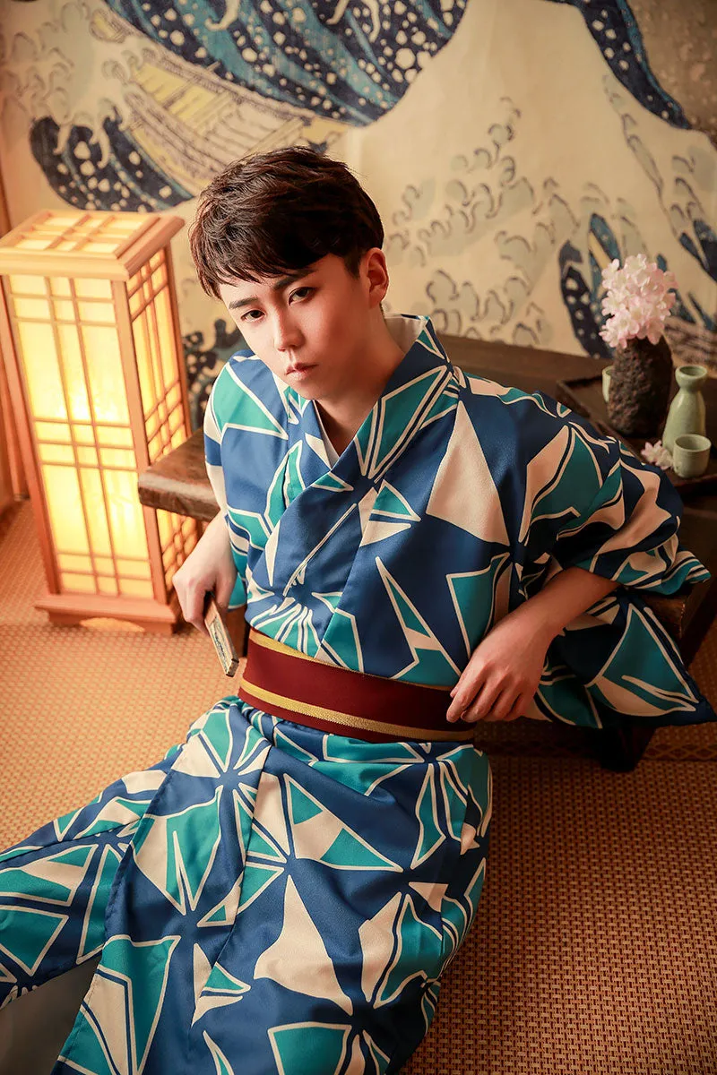 Geometric Pattern Men Traditional Yukata