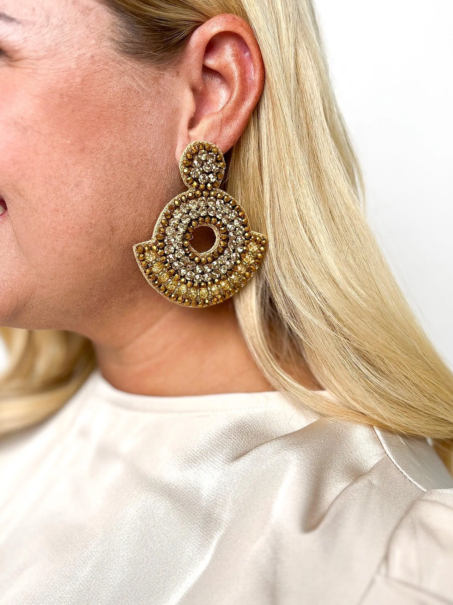 Gold Rhinestone Sparkle Earrings