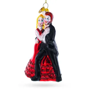 Graceful Dancing Couple - Opulent Blown Glass Christmas Ornament