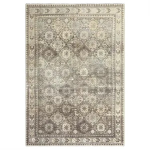 Grey Antique Traditional Khotan Rug - 6'6" x 9'