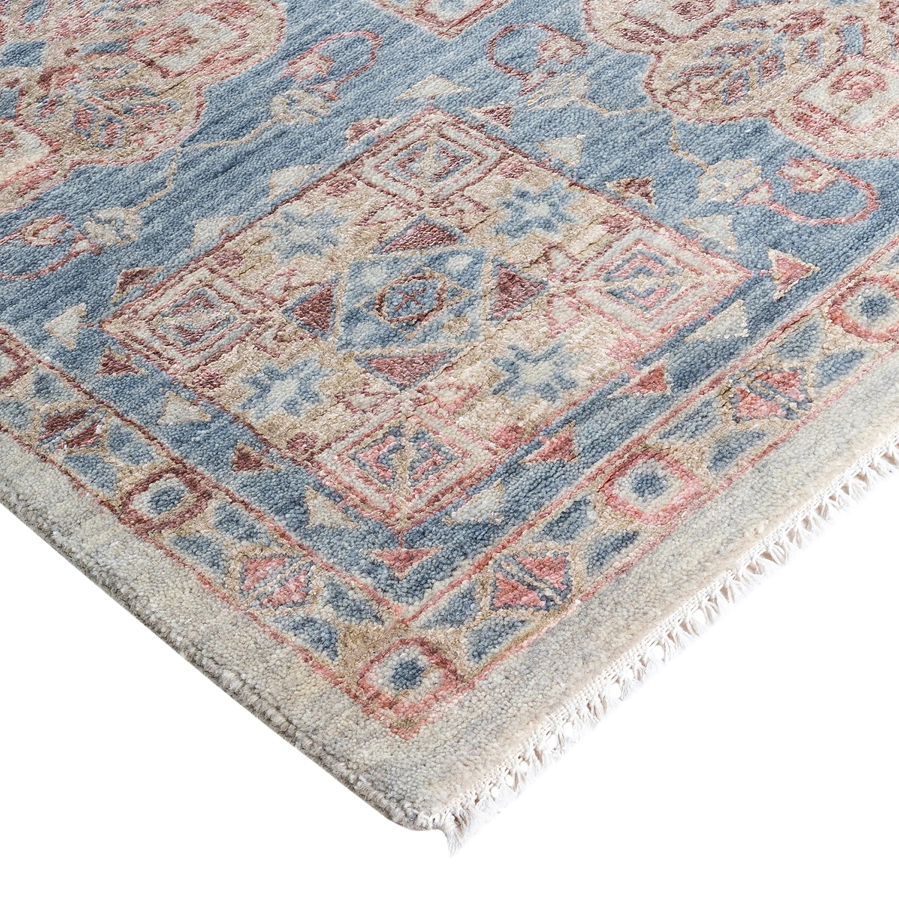 Grey Traditional Wool Slik Blend Rug - 9'2" x 12'2"