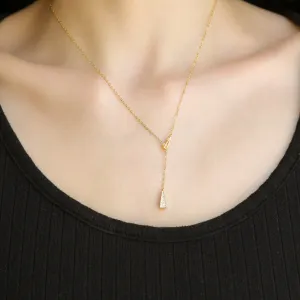 Holbrook GOLD Necklace 14K Gold Triangle Pendant Clavicle Chain Necklace