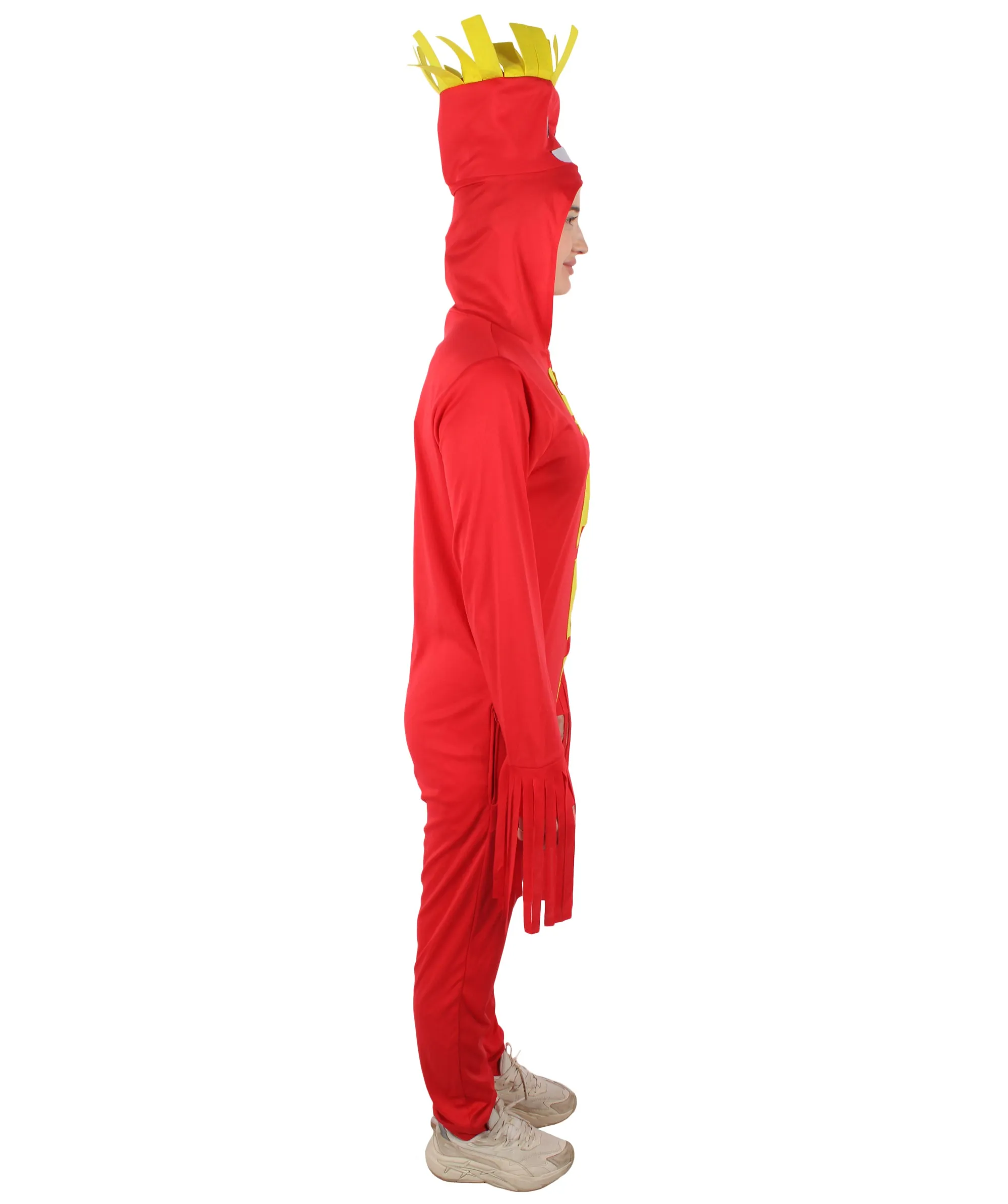 HPO Adult Women's Funny Red Elves Costume| Perfect for Halloween| Flame-retardant Synthetic Fabric