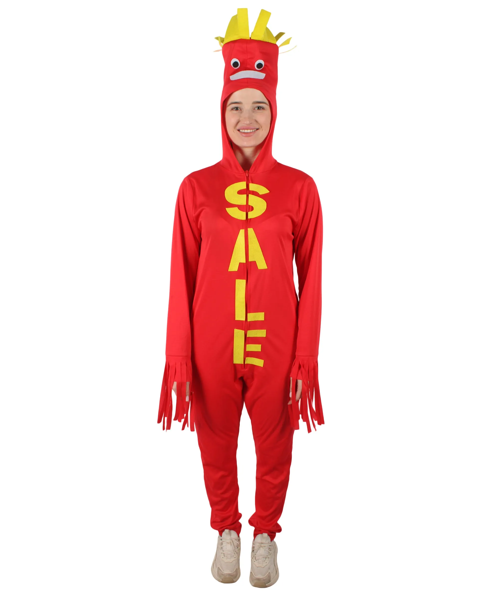 HPO Adult Women's Funny Red Elves Costume| Perfect for Halloween| Flame-retardant Synthetic Fabric