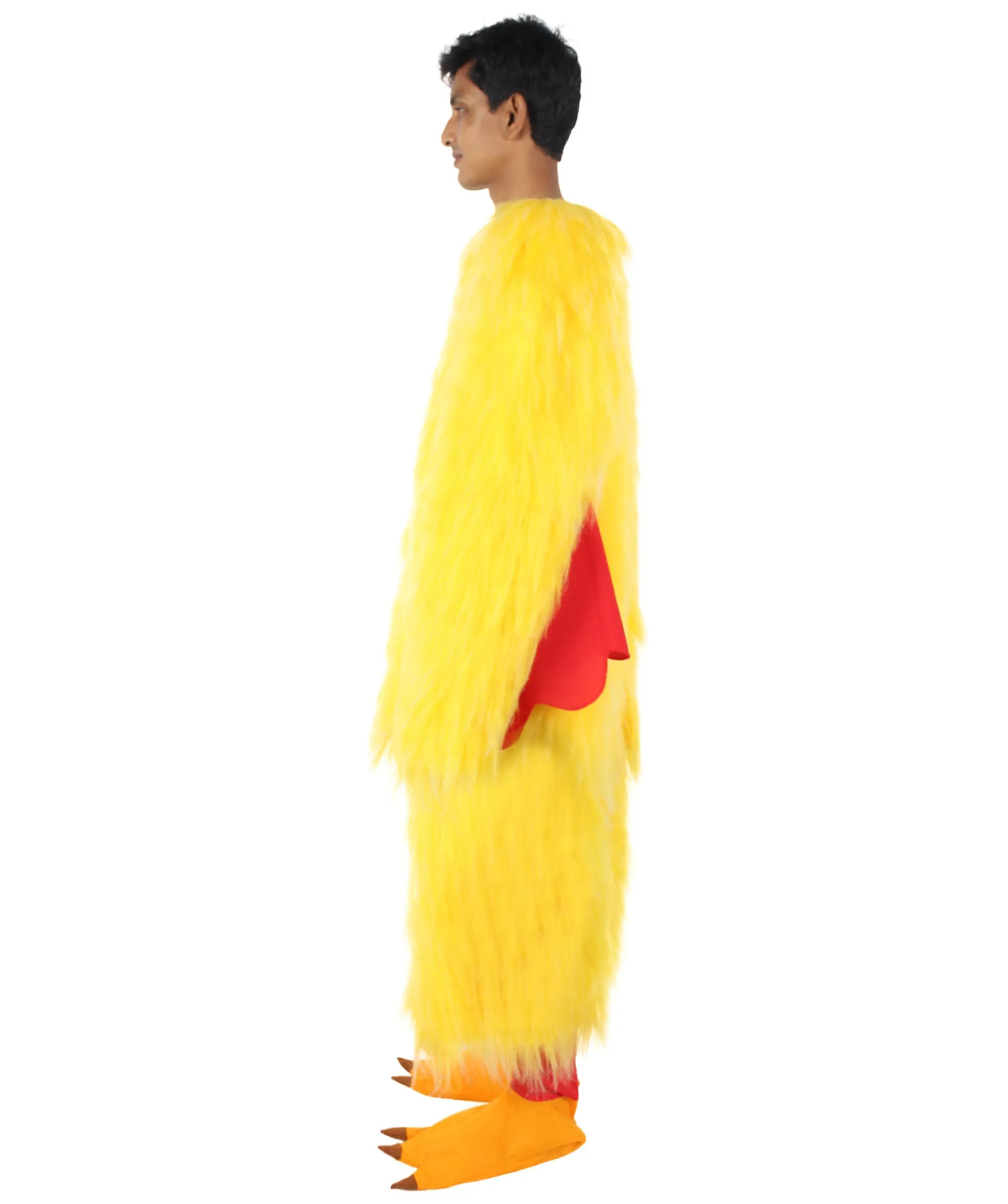 HPO Yellow and Red Chicken Costume - Long Synthetic Fibers