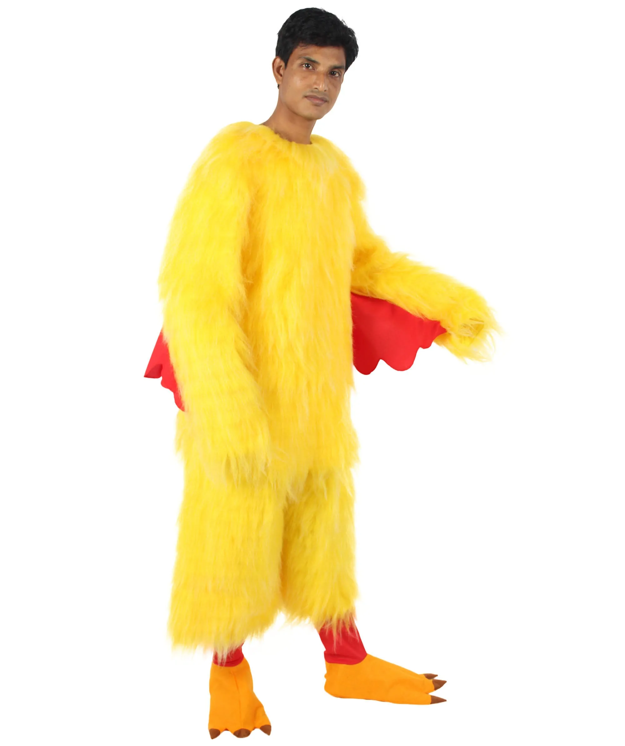 HPO Yellow and Red Chicken Costume - Long Synthetic Fibers