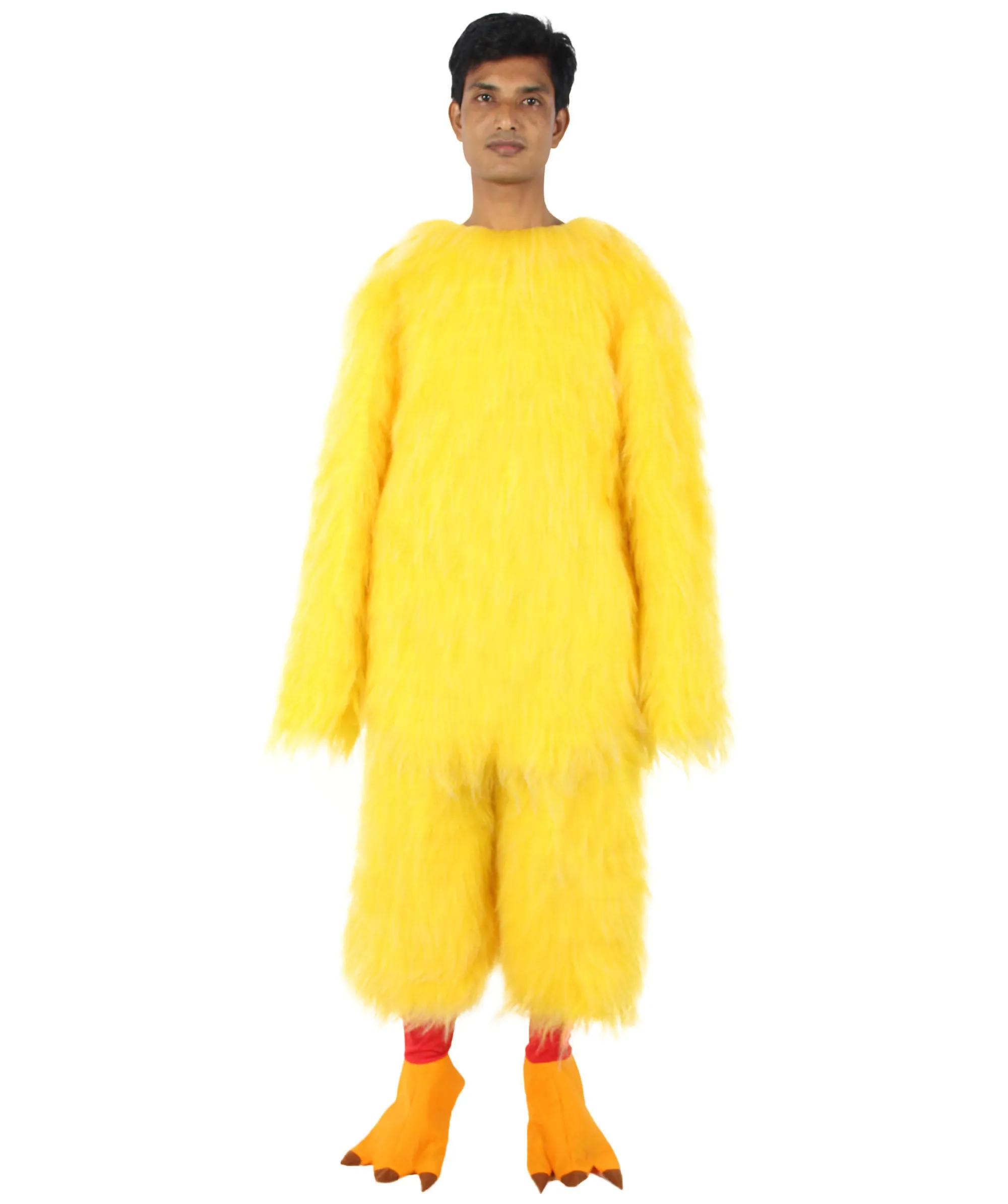 HPO Yellow and Red Chicken Costume - Long Synthetic Fibers