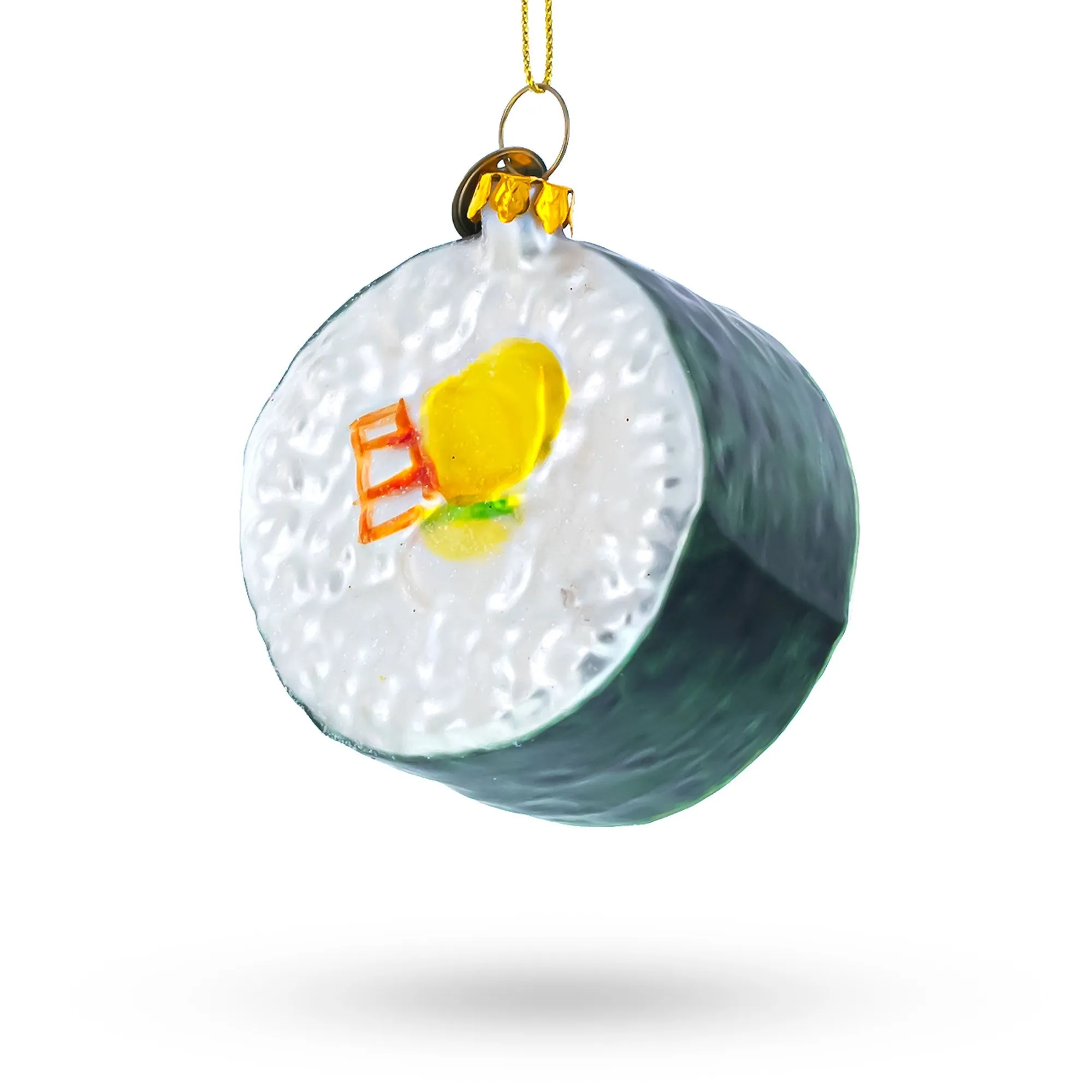 Japanese Culinary Elegance: Sushi Roll - Blown Glass Christmas Ornament