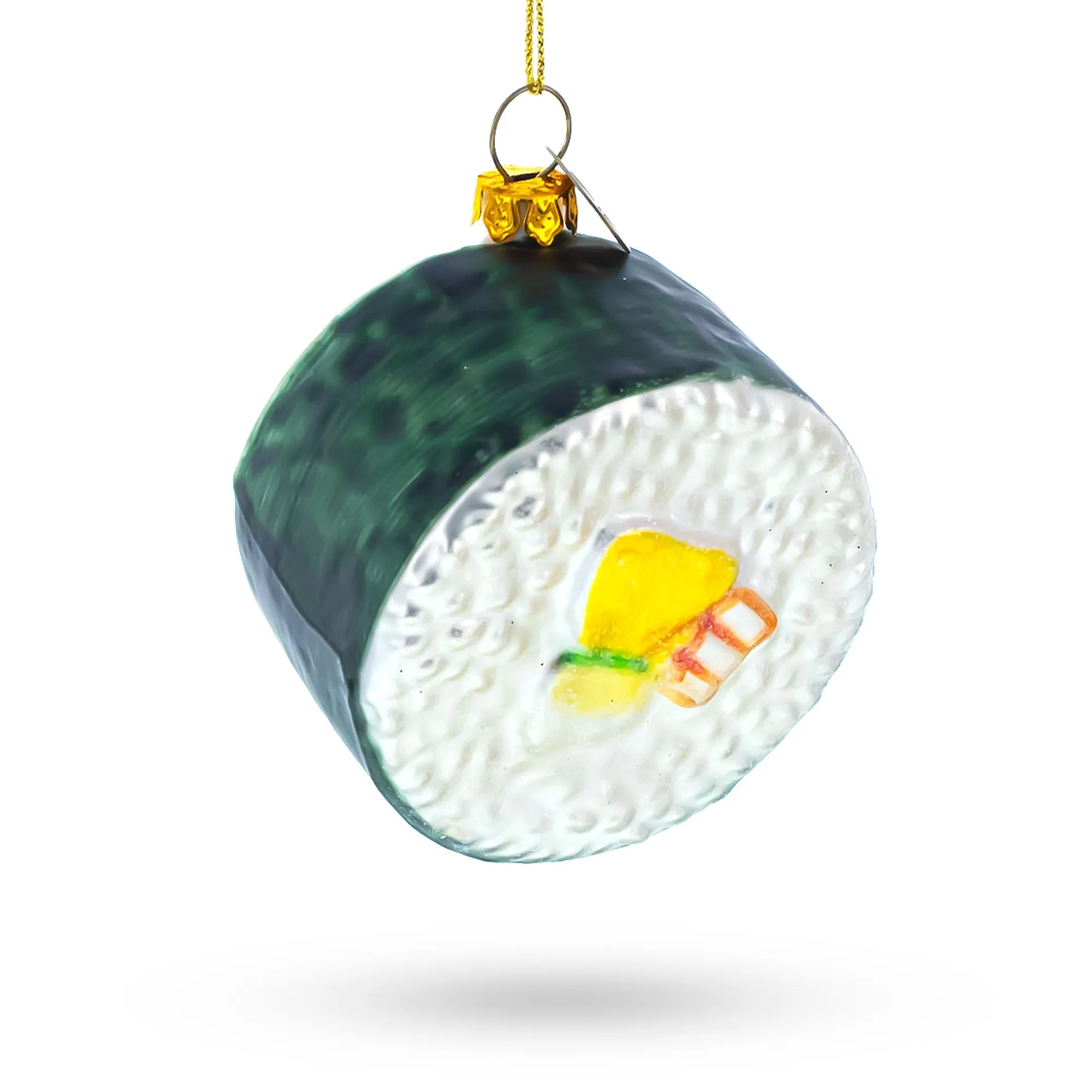 Japanese Culinary Elegance: Sushi Roll - Blown Glass Christmas Ornament