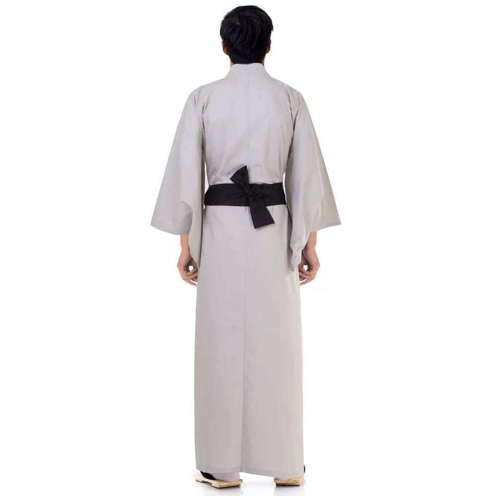 Japanese Gray Oni Yukata Kimono Robe for Men