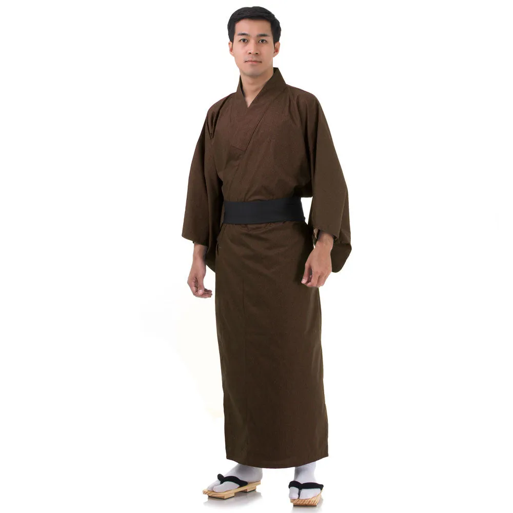 Japanese Gray Oni Yukata Kimono Robe for Men