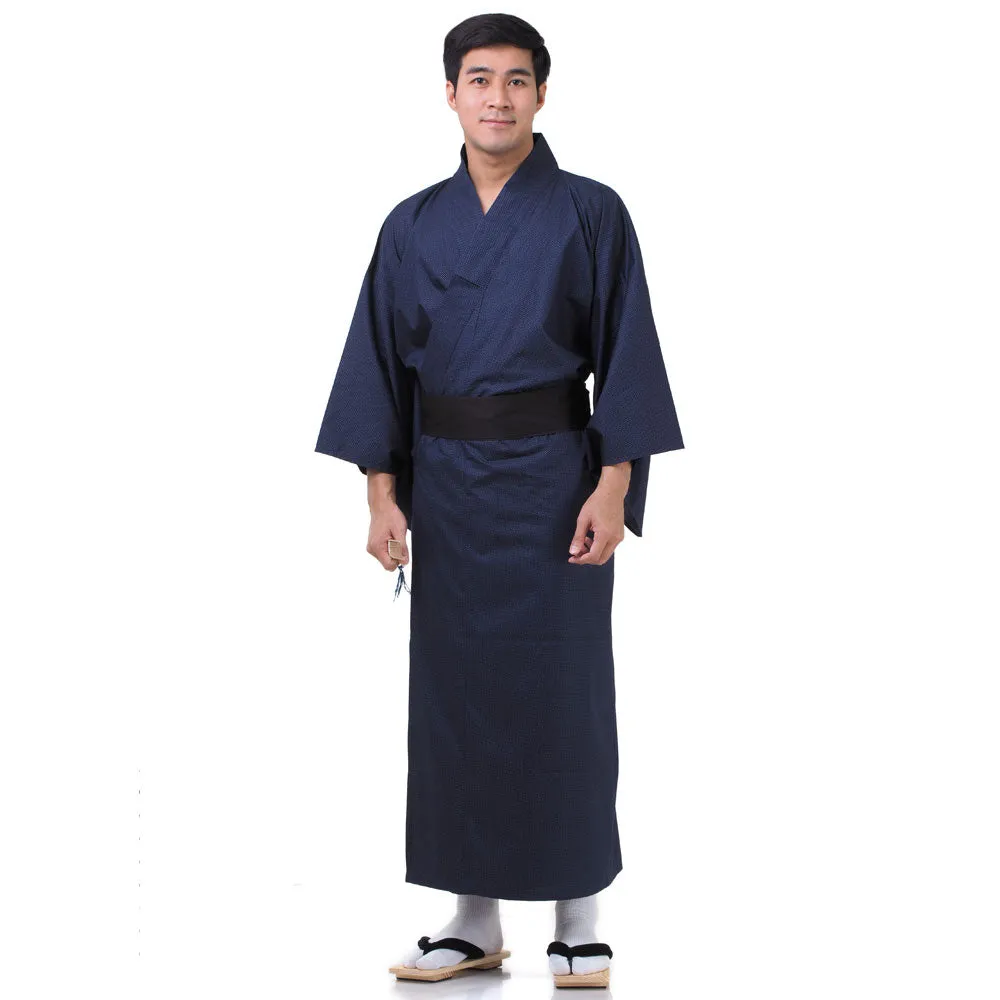 Japanese Gray Oni Yukata Kimono Robe for Men