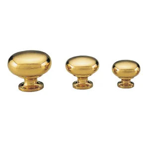 KETHY CABINET KNOB BK32 MUSHROOM SOLID BRASS 25MM