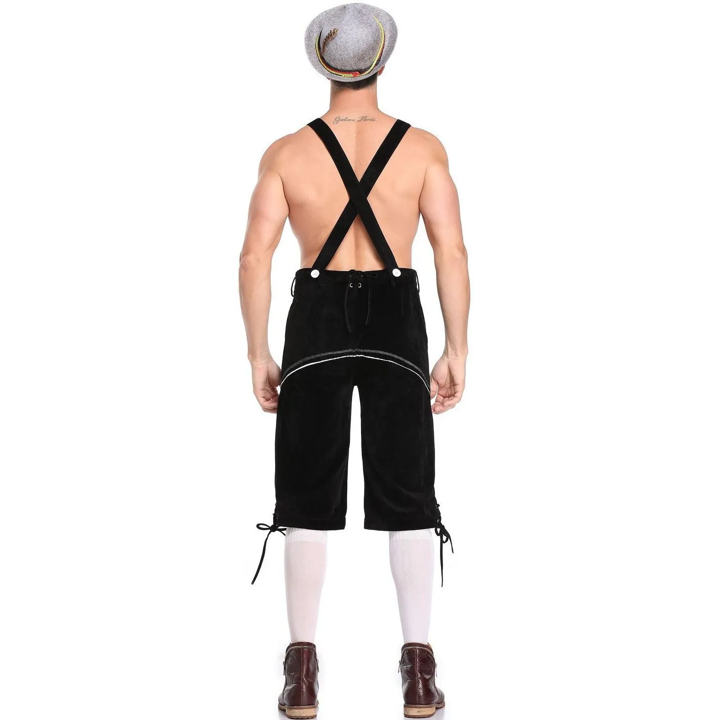 Lederhosen Men German Bavarian Oktoberfest Leather Trousers Costume