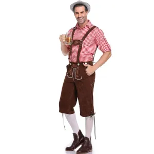 Lederhosen Men German Bavarian Oktoberfest Leather Trousers Costume