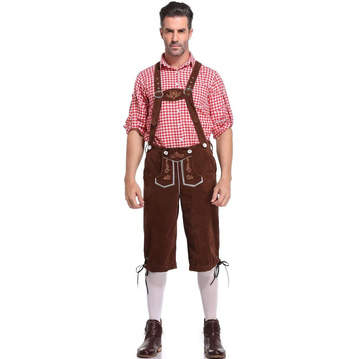 Lederhosen Men German Bavarian Oktoberfest Leather Trousers Costume