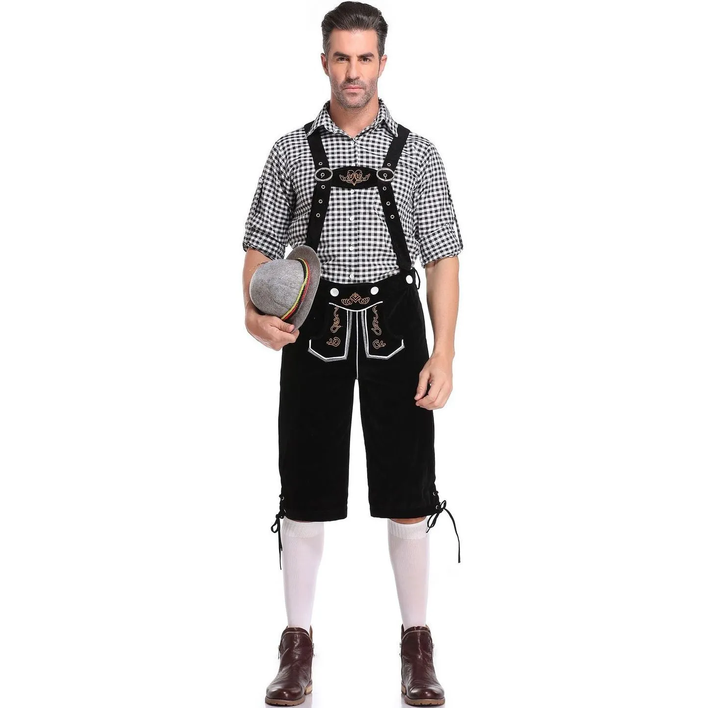 Lederhosen Men German Bavarian Oktoberfest Leather Trousers Costume