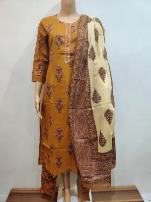 Lotus Kurti pant with dupatta set