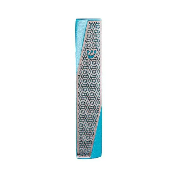 Mezuzah - Geometric - Magen David - Turquoise