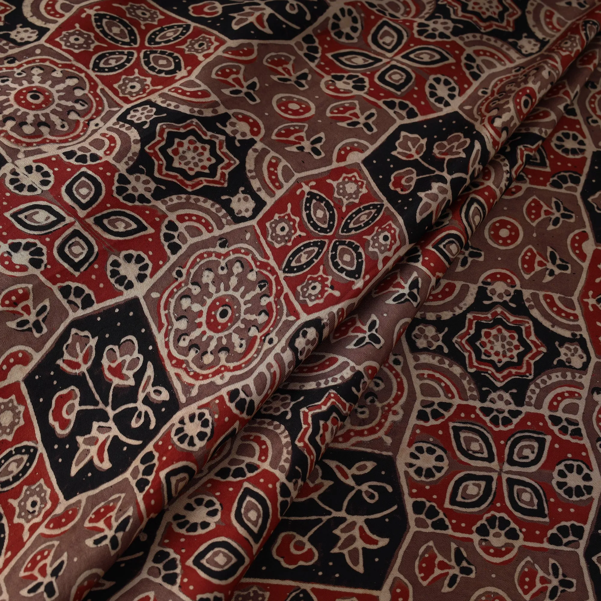 Modal Silk Ajrakh Print Fabric 11