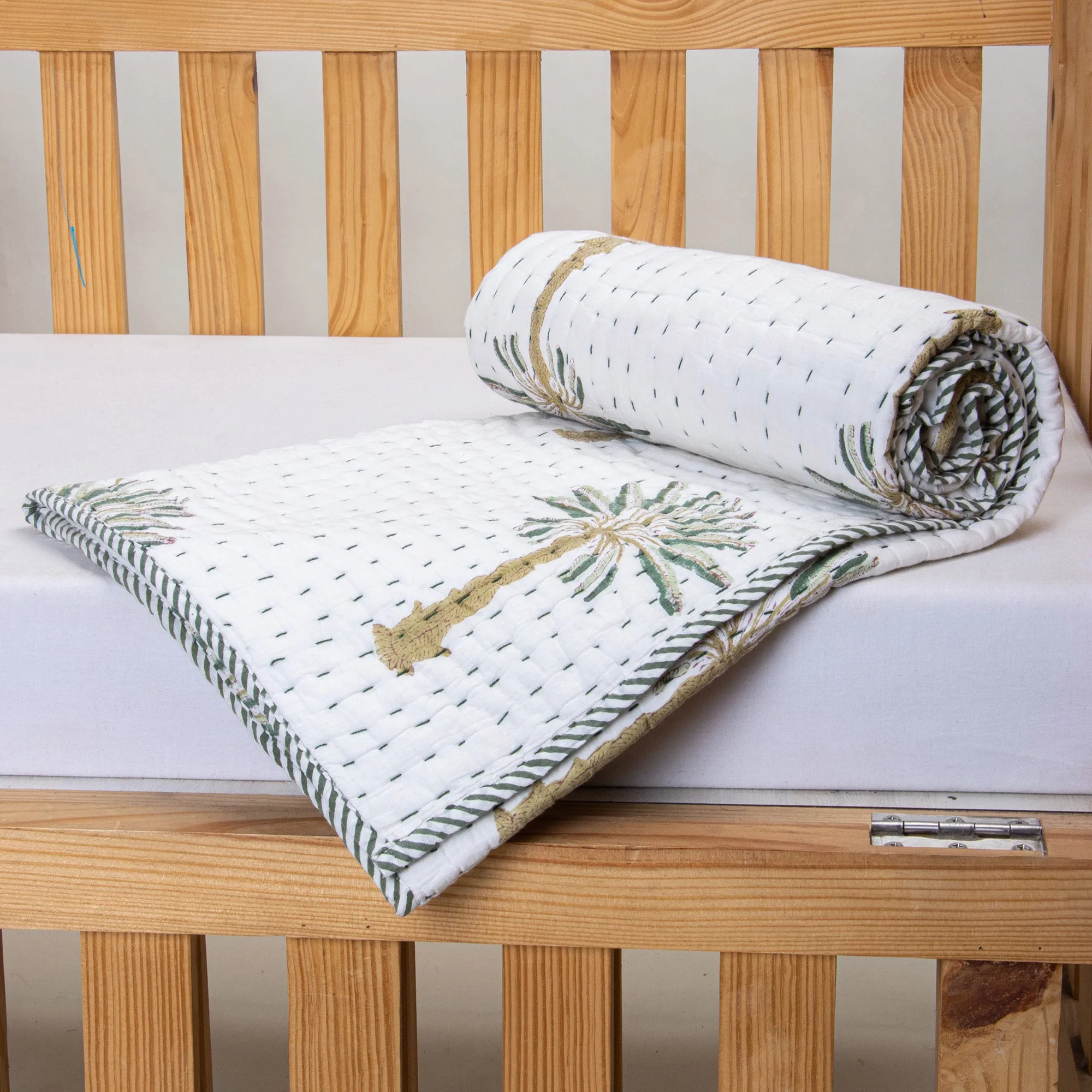 Mulmul Cotton Kantha Baby Blankets For Winter