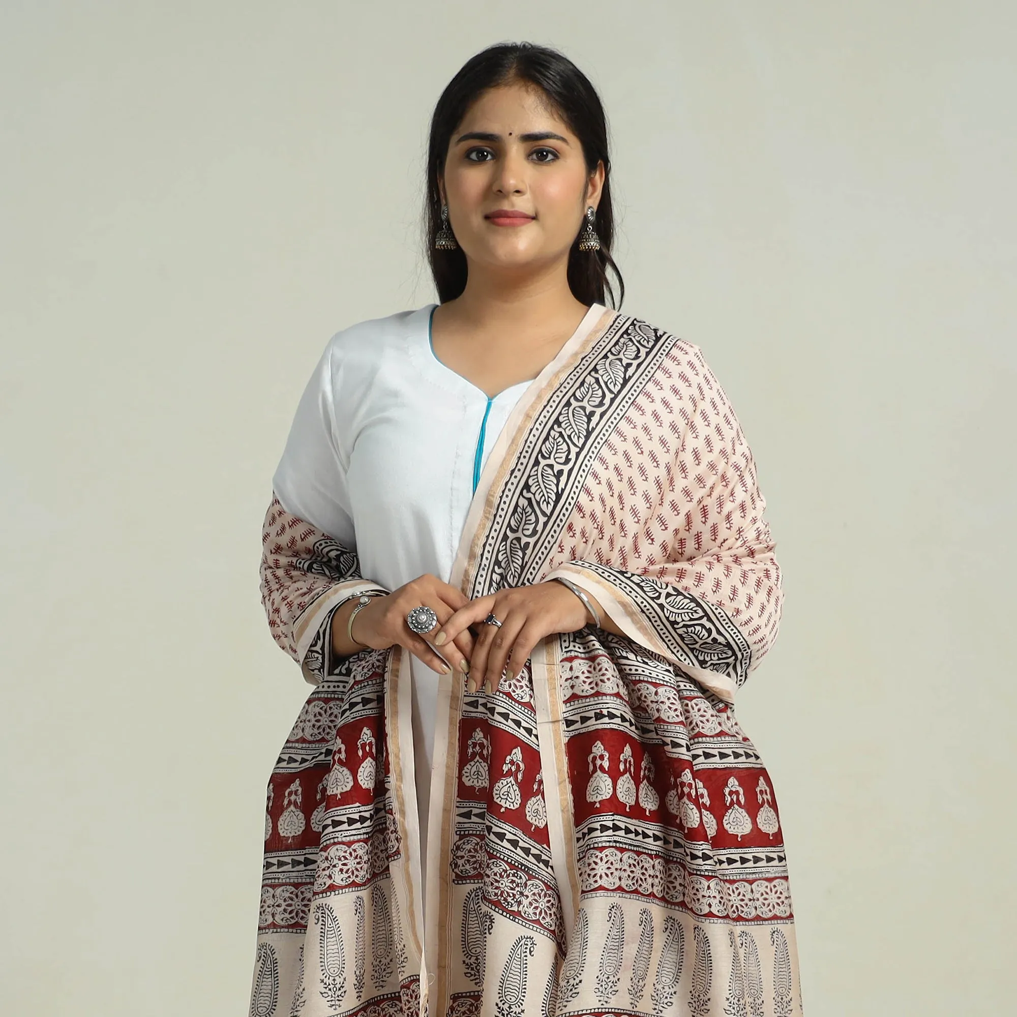 Multicolor - Traditional Maheshwari Silk Bagh Print Dupatta 30