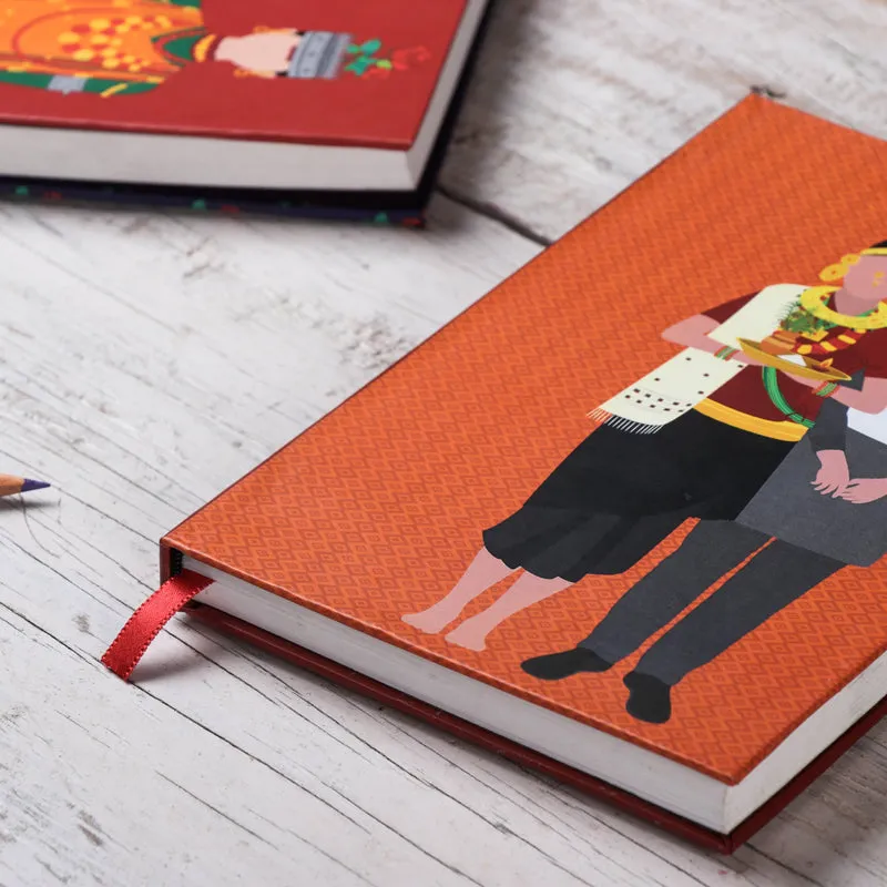 Orange - Nepali - Sikkim Handmade Notebook