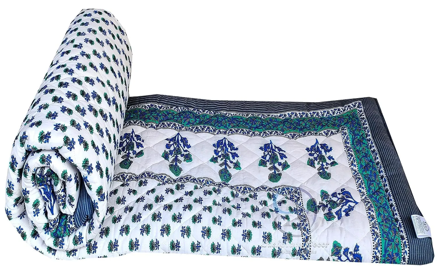 PALMTREE- Double Bed Organic Cotton Jaipuri Razai Bed Blanket Ac Quilt for Winter Soft Light Weight Rajasthani Traditional Rajai Size 90X108 inch