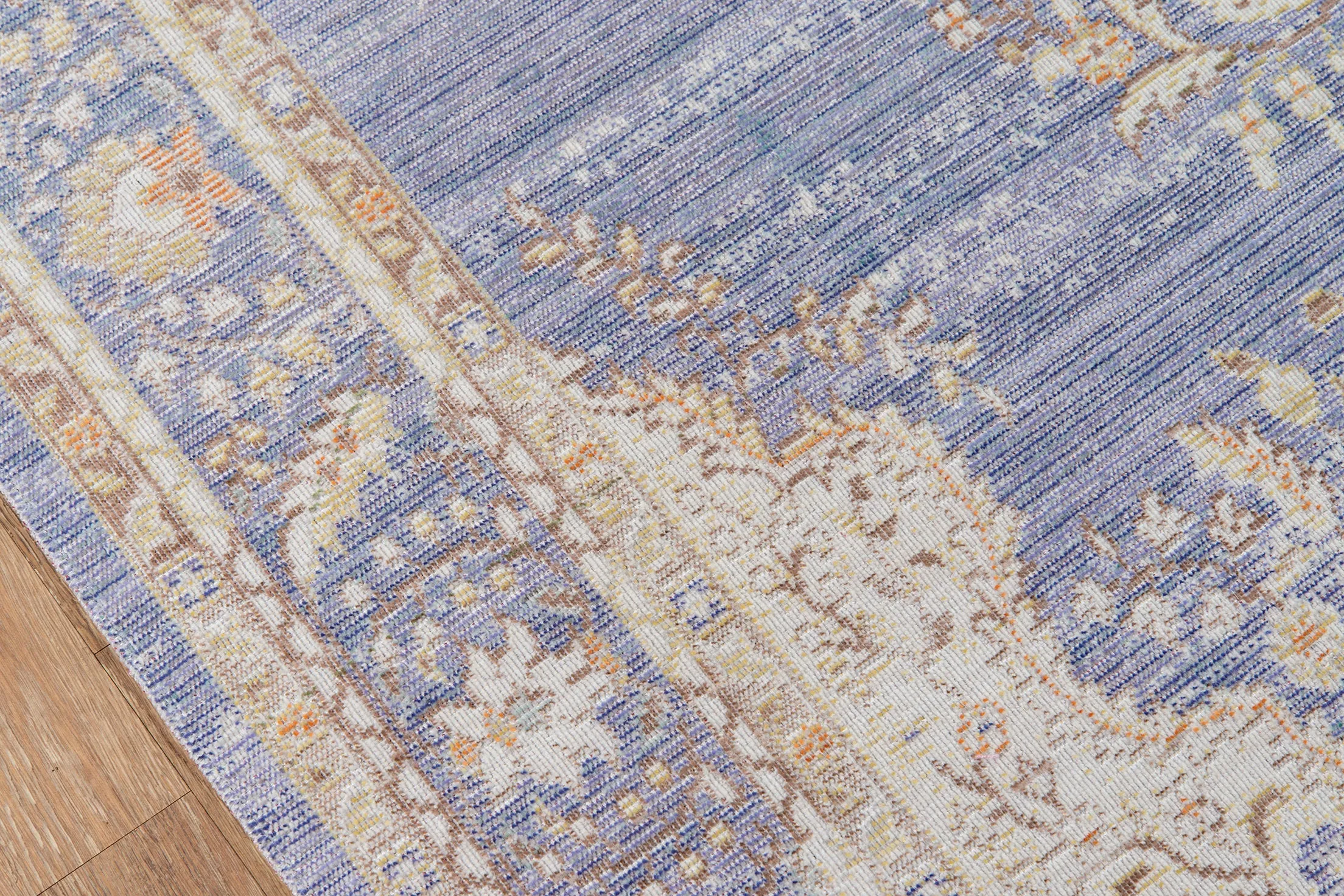 Periwinkle Lavender Blue Vintage Style Rug