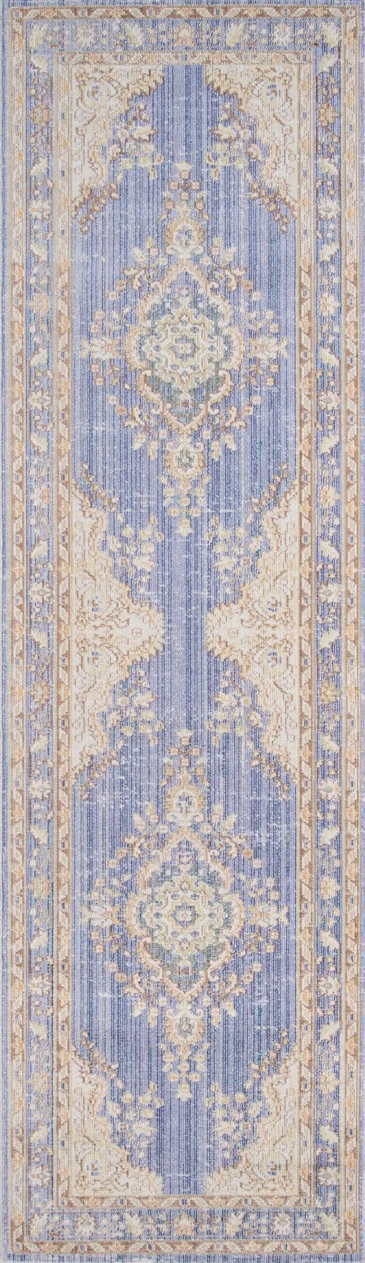 Periwinkle Lavender Blue Vintage Style Rug