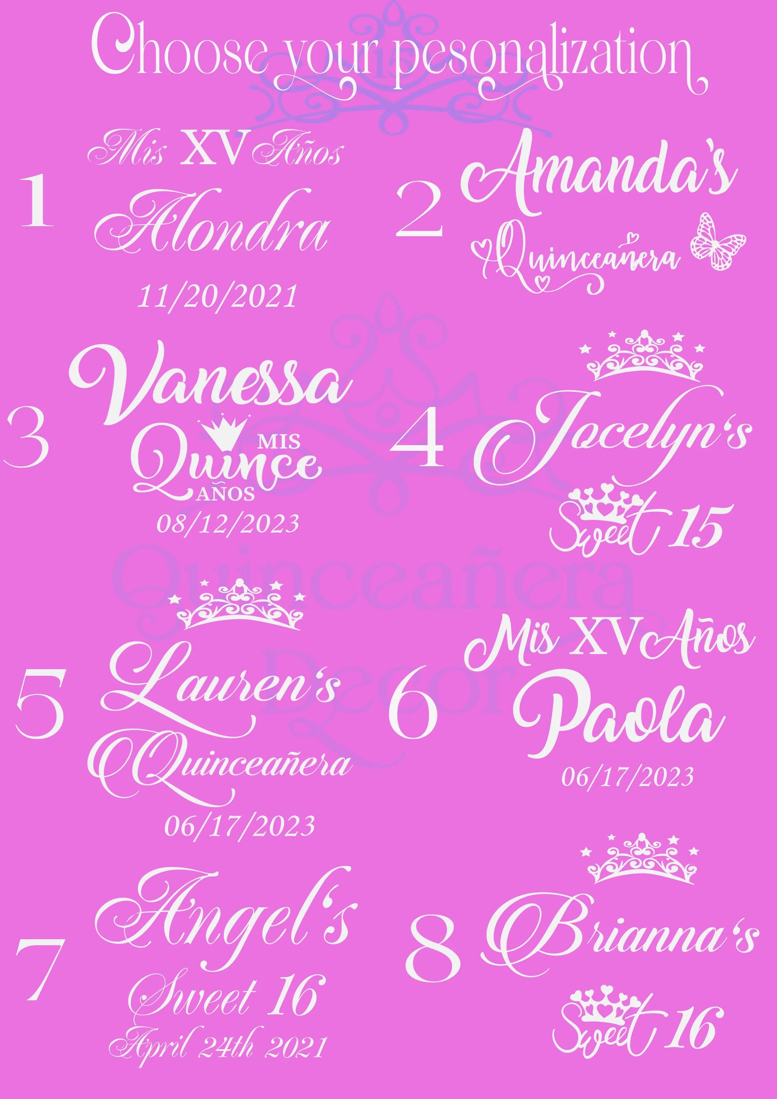 Plum 4 quinceanera champagne glasses