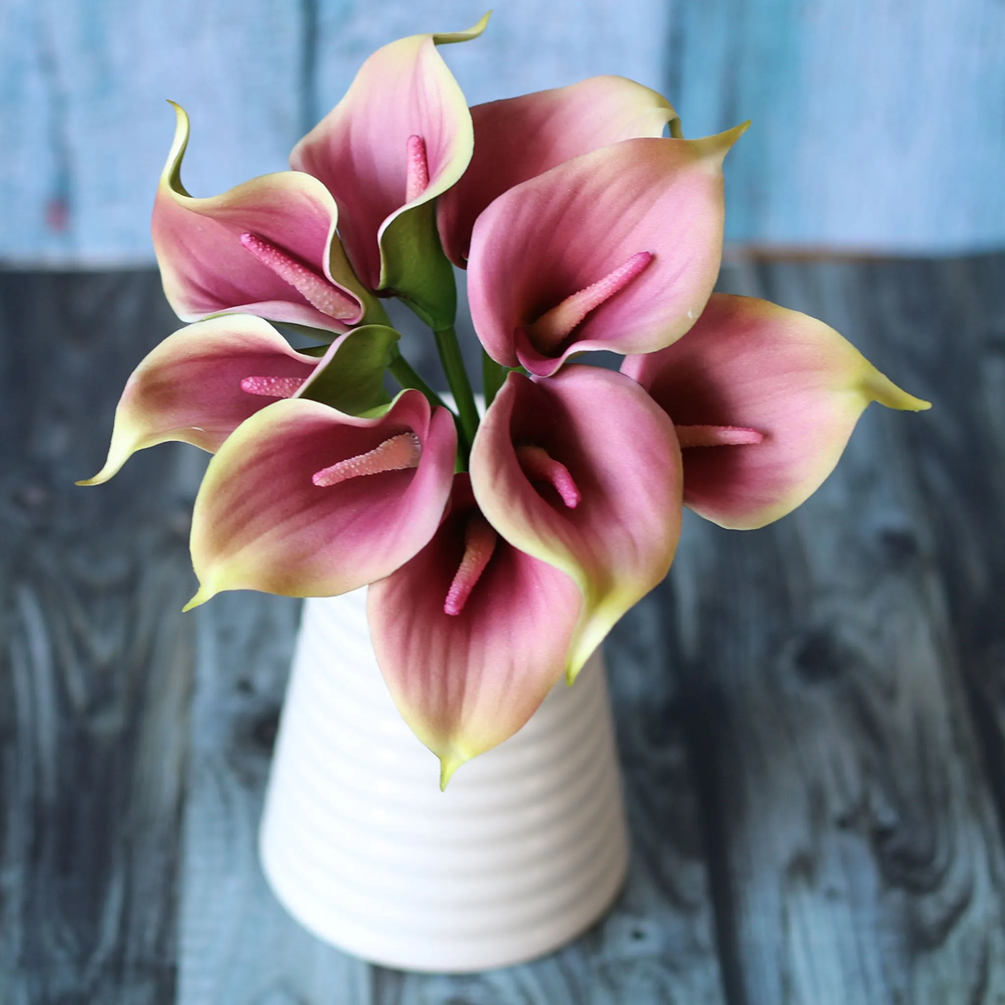 Plum Purple Calla Lily Bouquet Latex Calla Lilies Artificial Flowers