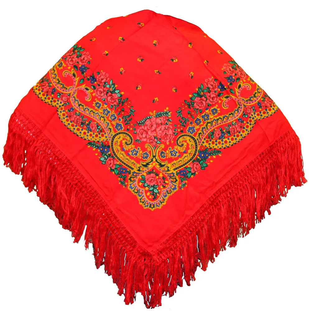 Portuguese Folklore Regional Half Head Viana Scarf Shawl With Fringe