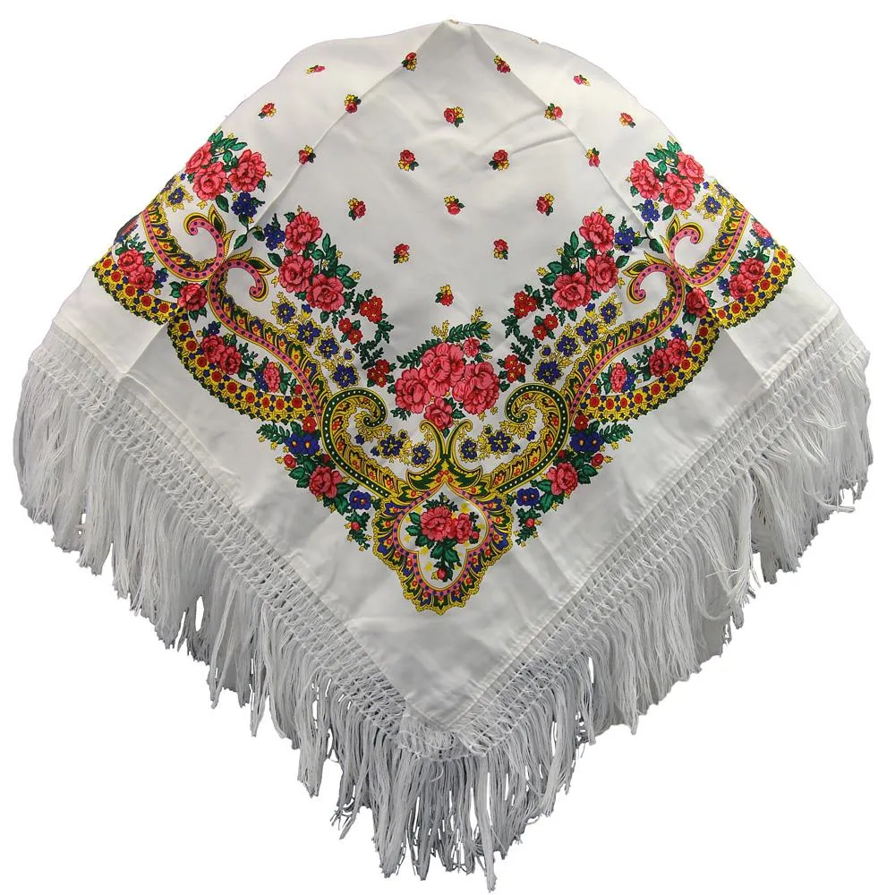 Portuguese Folklore Regional Half Head Viana Scarf Shawl With Fringe