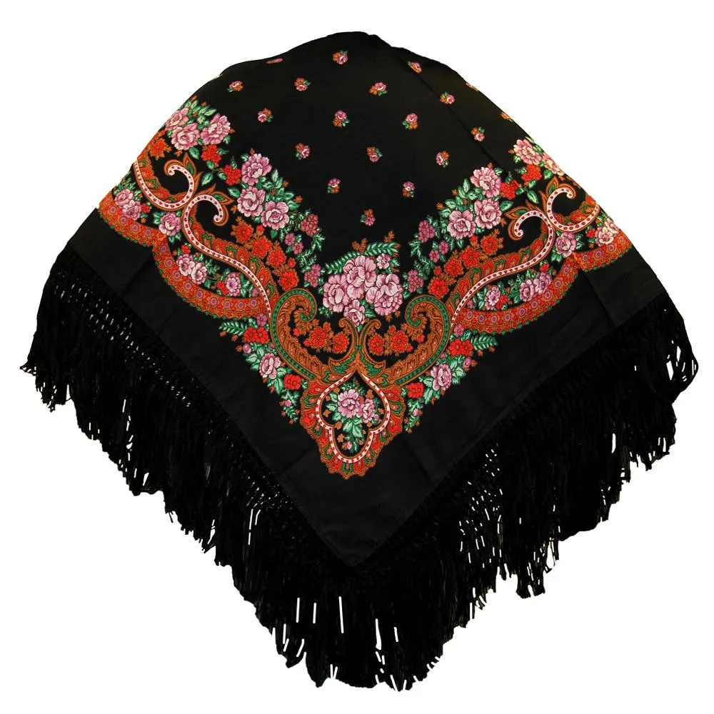 Portuguese Folklore Regional Half Head Viana Scarf Shawl With Fringe