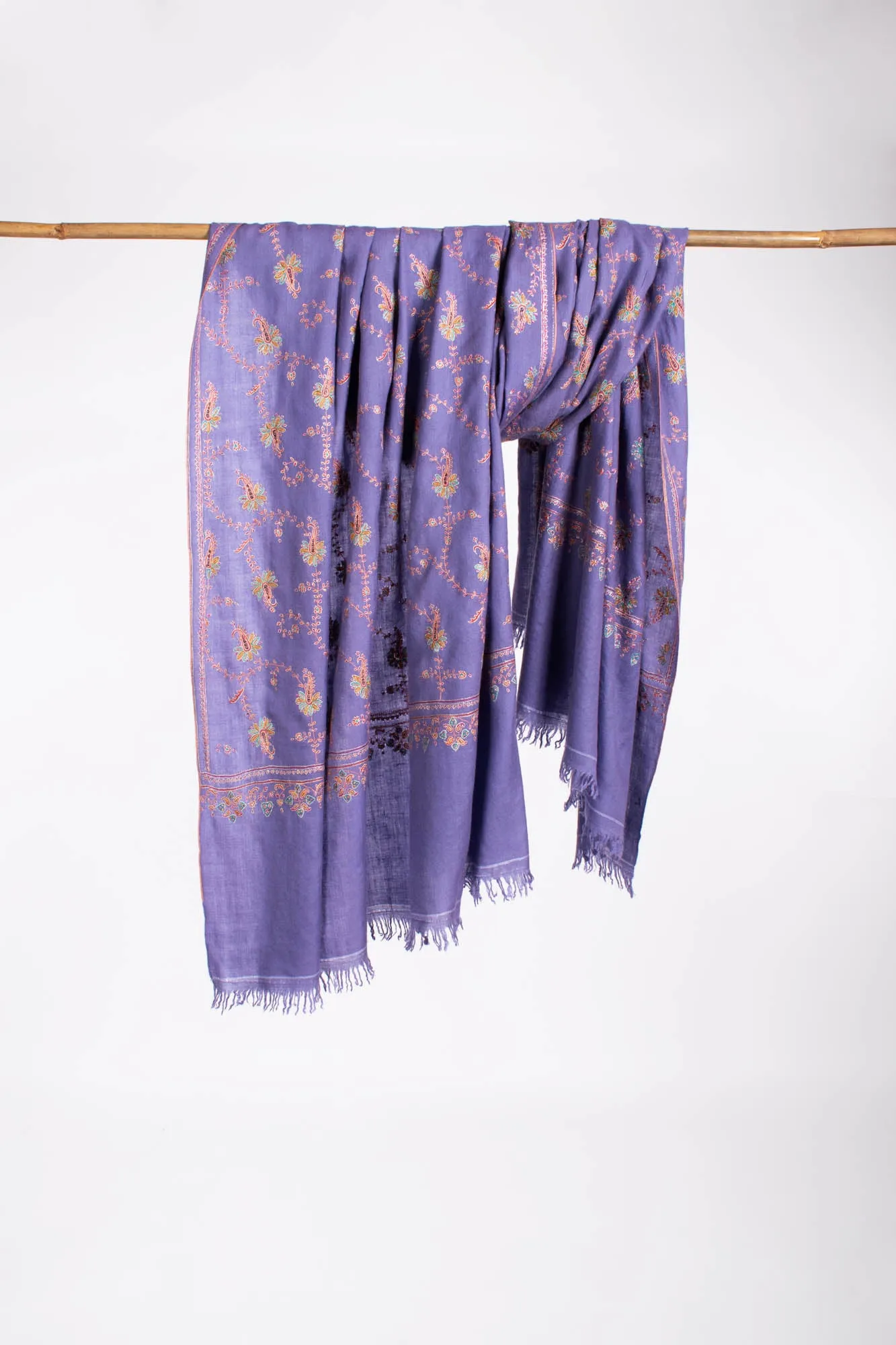 Purple Fine Sozni Kashmiri Pashmina Shawl - JUNEAU