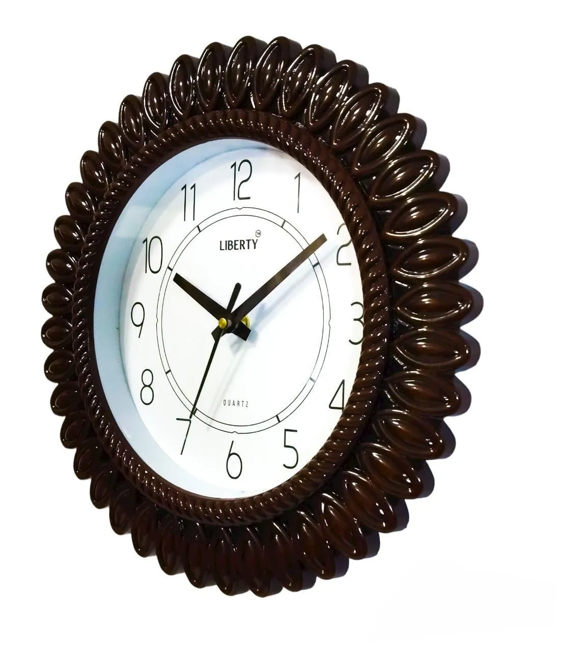 RARE QUARTZ Non Ticking Classic Digital Clock Bedroom Hall Living Room Office | Brown2