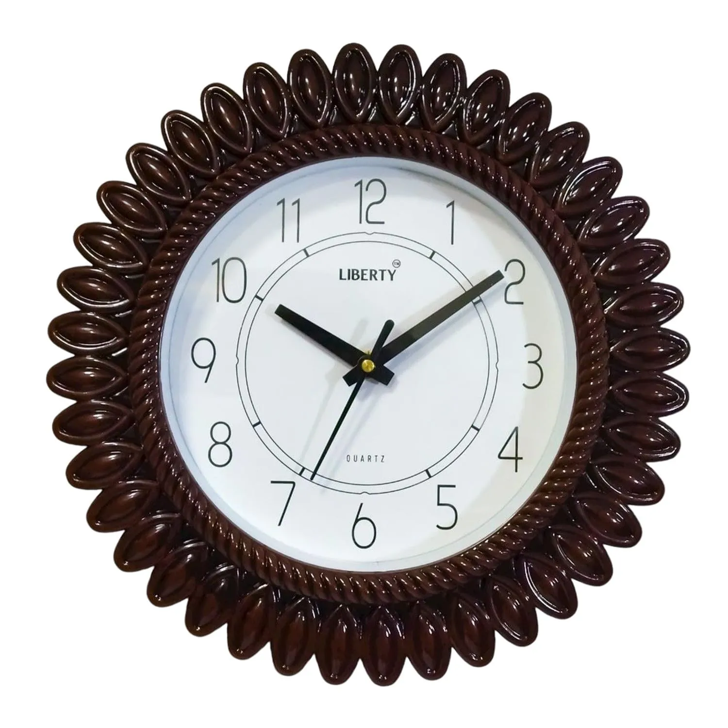 RARE QUARTZ Non Ticking Classic Digital Clock Bedroom Hall Living Room Office | Brown2