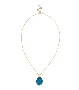 Rishima Druzy Drop Necklace Light Blue