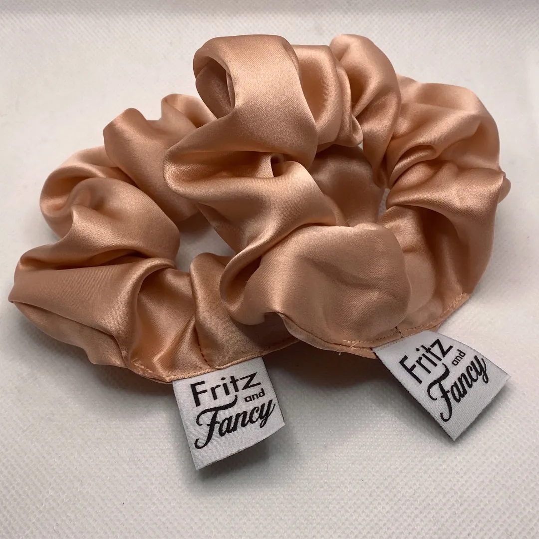 Rose Pink Silk Scrunchie