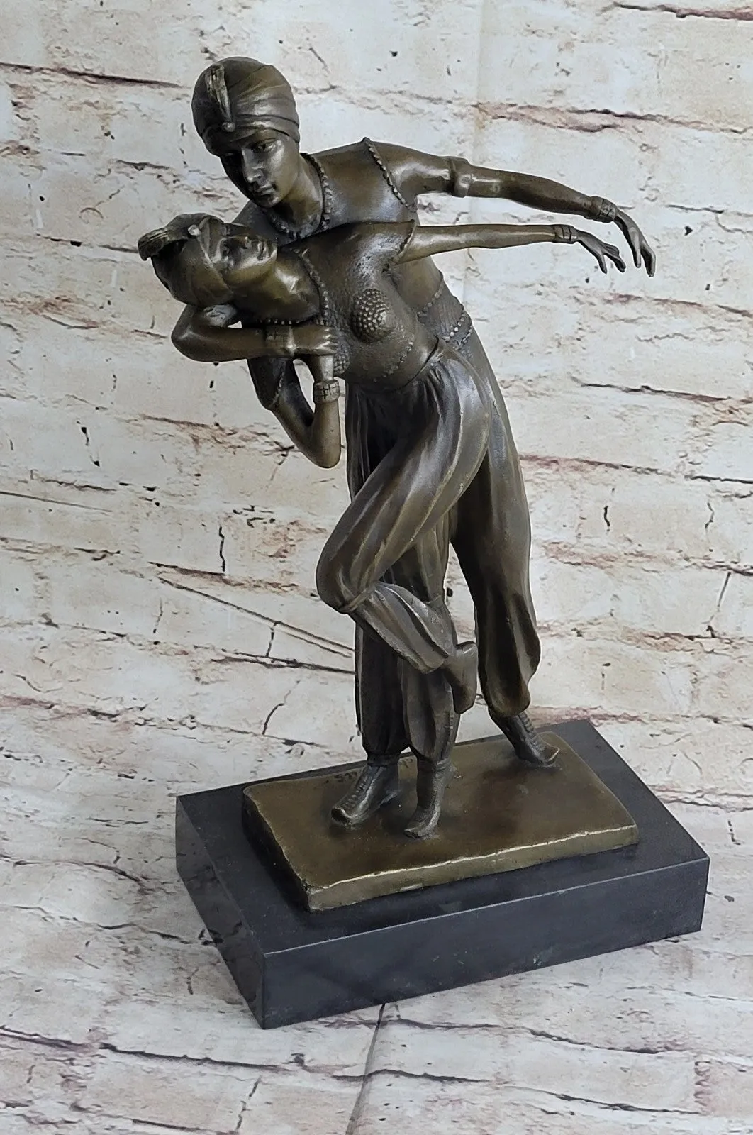 Signed: D.H.Chiparus Bronze Art Deco Dancer Statue `Arabian Night  the Dance`