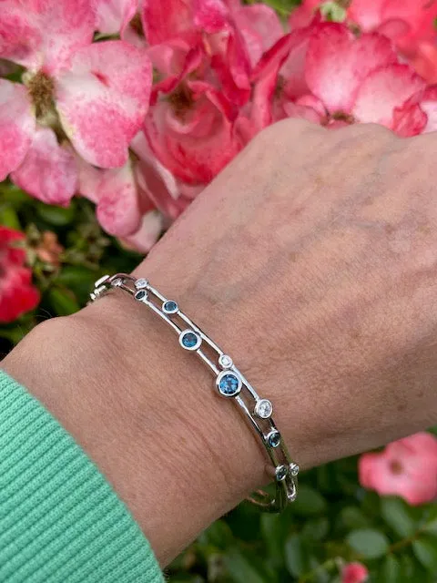 Silver Mini Blue Fantasia Bangle