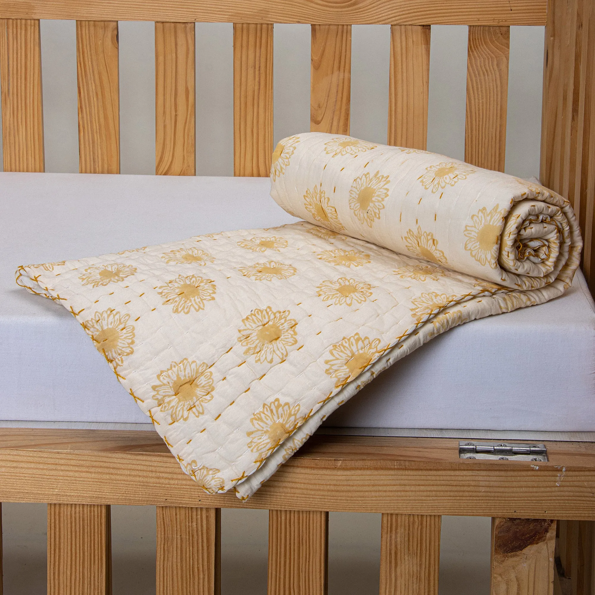 Sun Flower Soft Mulmul Cotton Newborn Baby Blankets