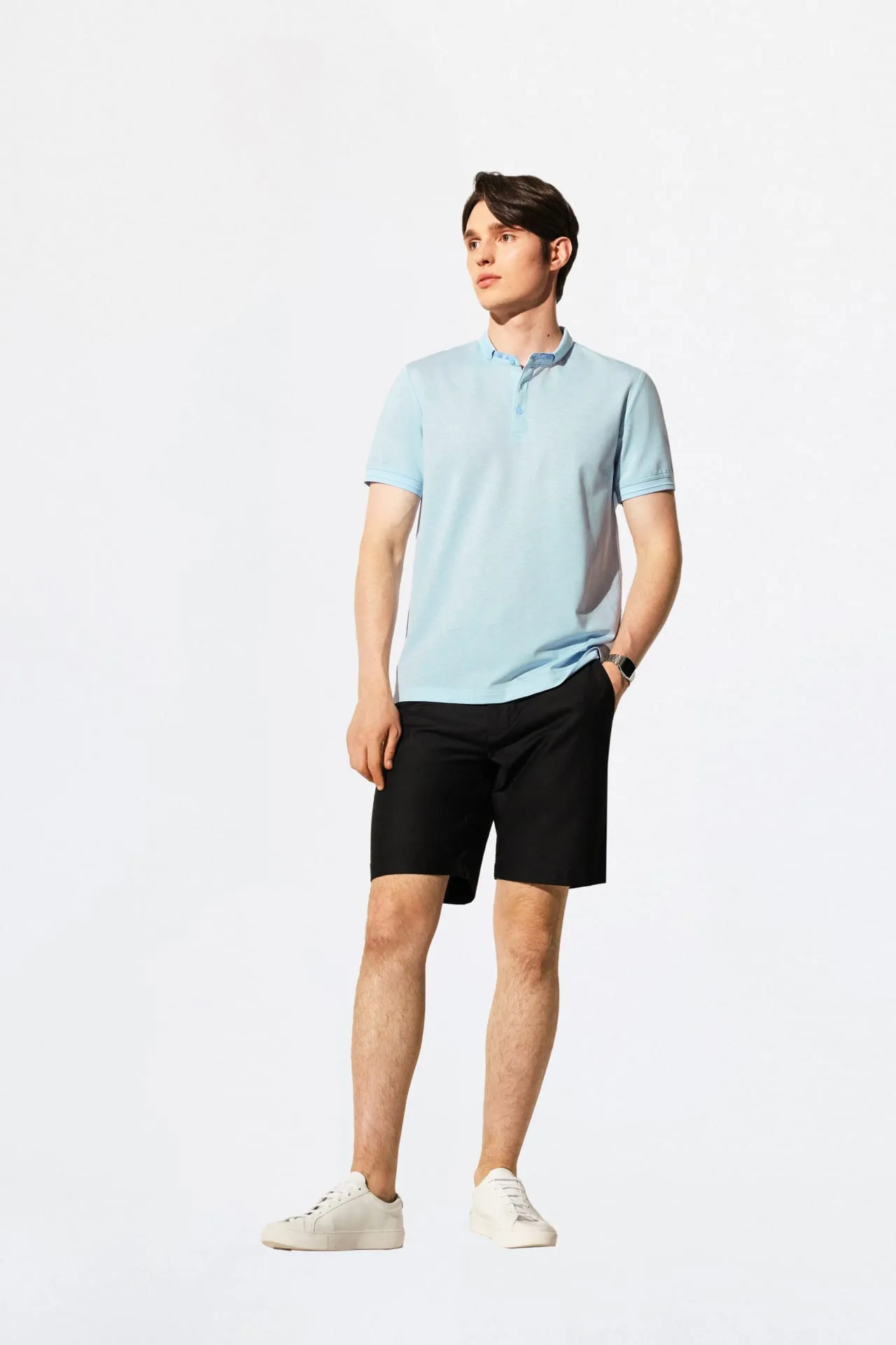 Super Light Mercerized Cotton Stand Collar Polo